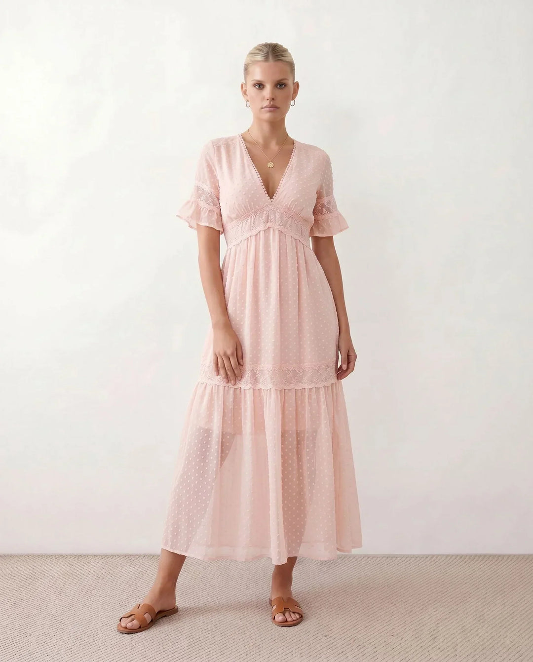 Vera | Polka Dot Empire Waist Maxi Dress