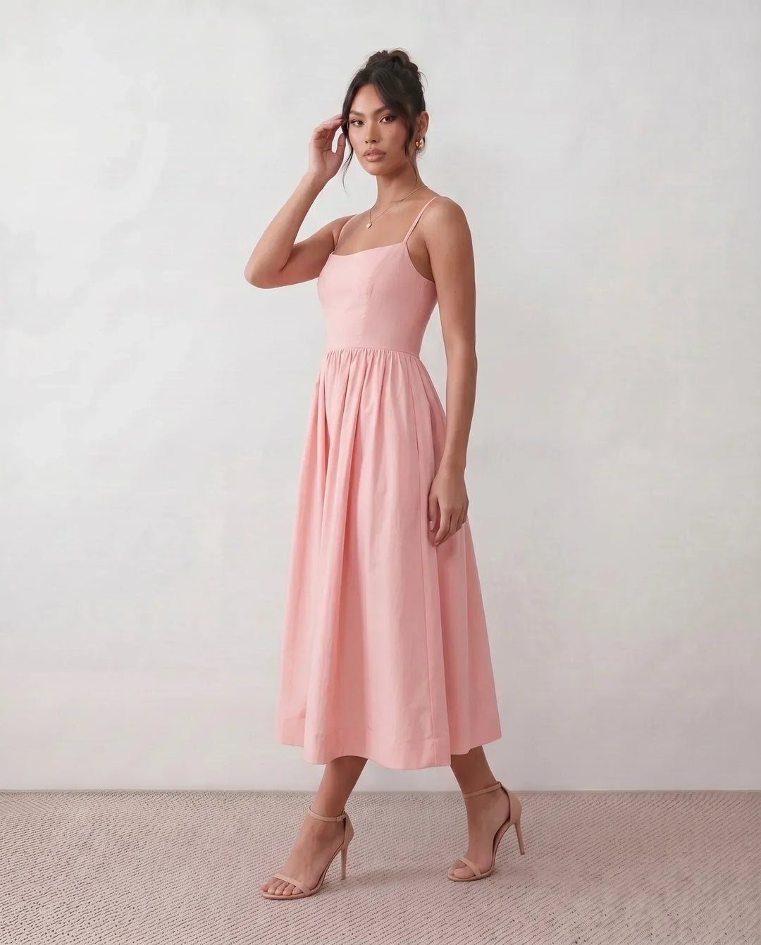 Layla | Spaghetti Strap Low Back Midi Dress