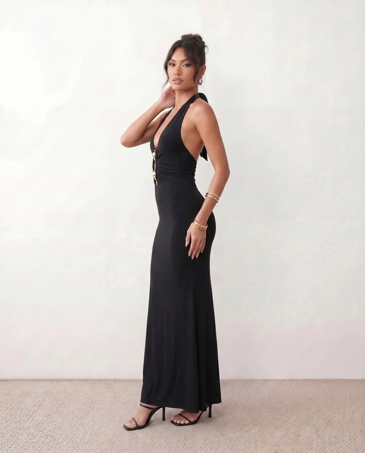 Cerys | Halter Neck Mermaid Maxi Dress