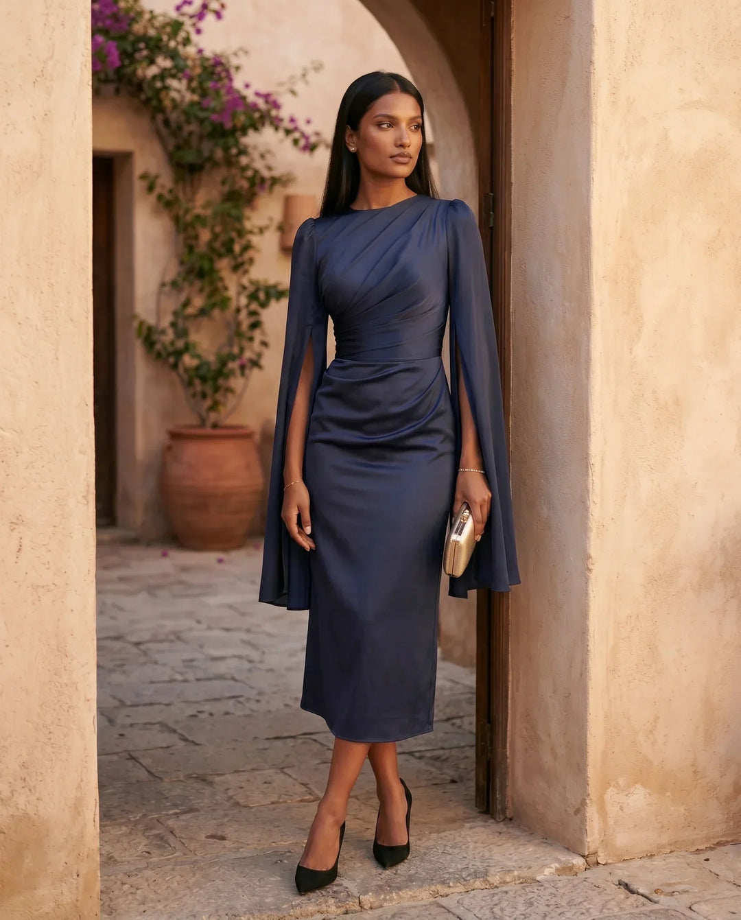 Elin | Lace-Up Mermaid Maxi Dress