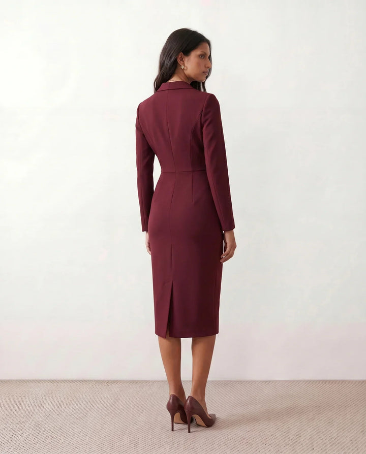 Kaylee | Front Slit Wedding Guest Midi Dress