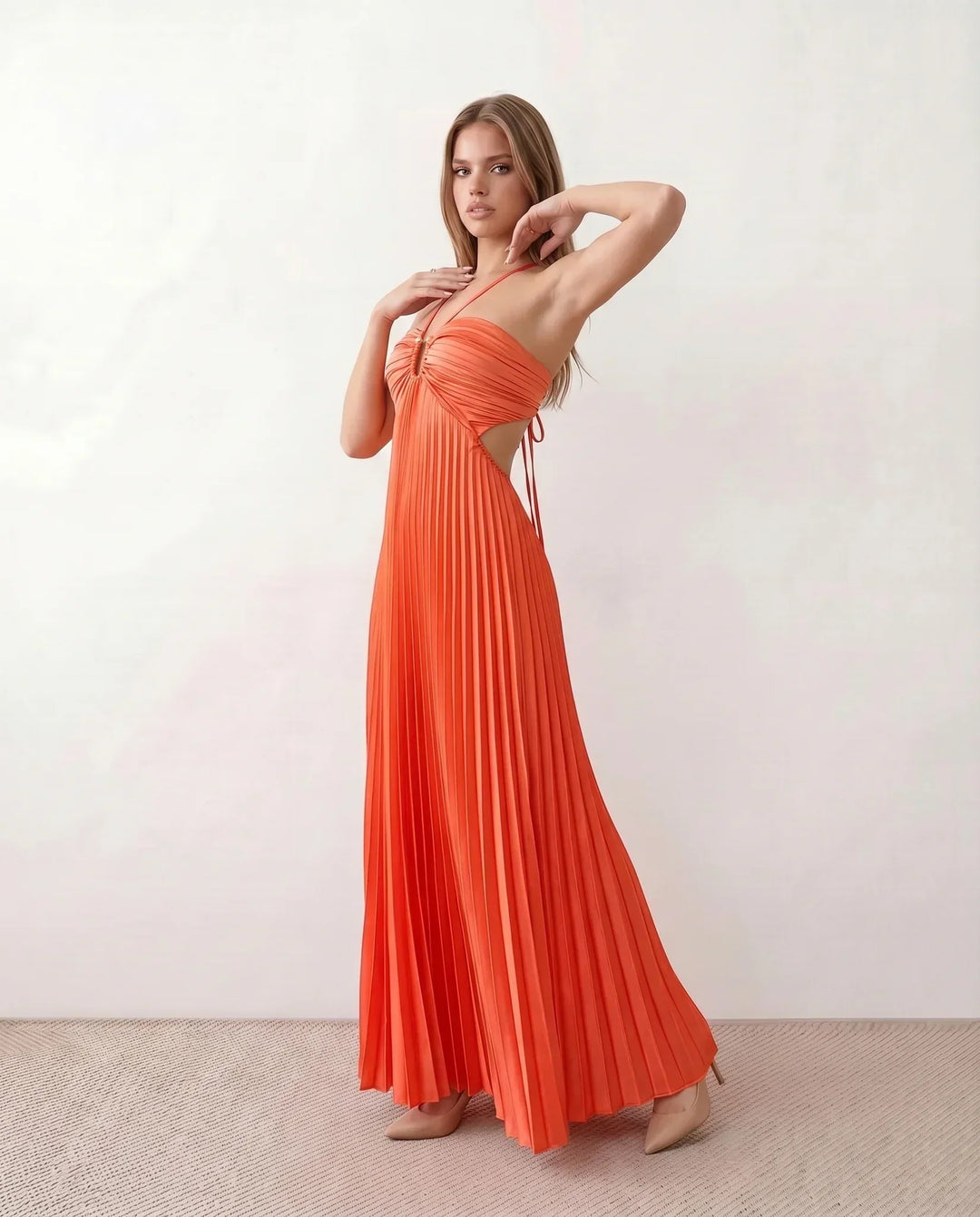Estella | Pleated Strapless Maxi Dress