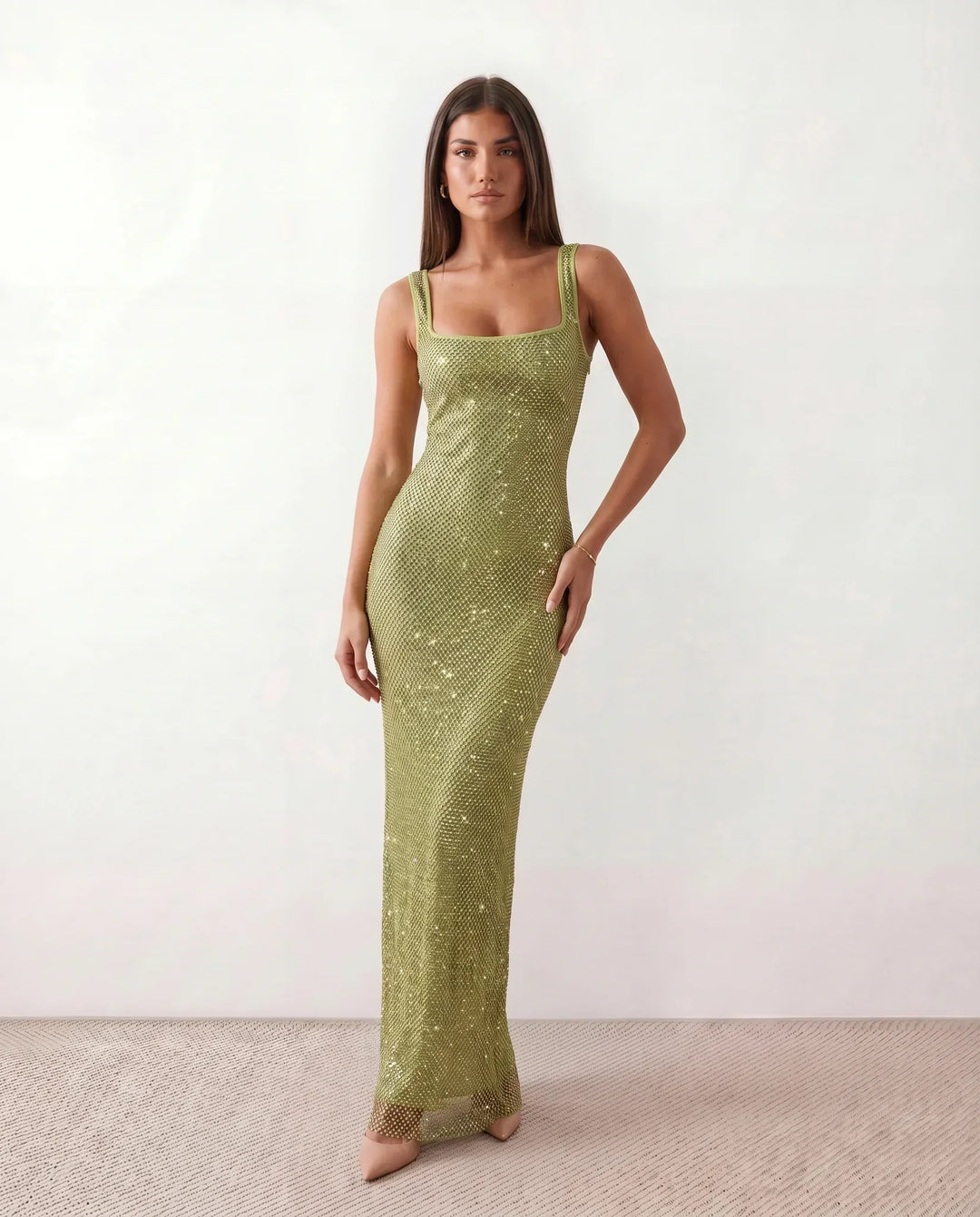 Verity | Sequined Open Back Maxi Dress