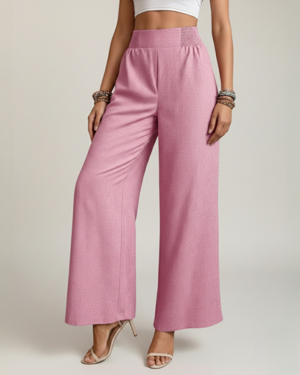 Lina | Wide-Leg Pants with Elastic Waist