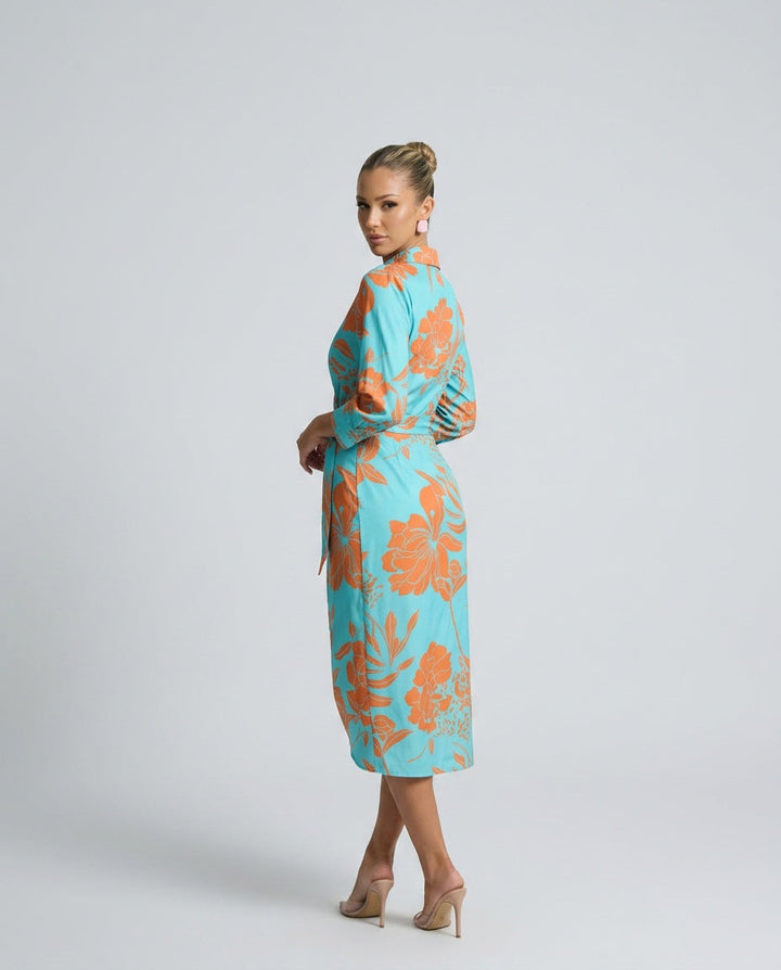 Esmee | Wrap Midi Dress in Print &amp; Solid colors