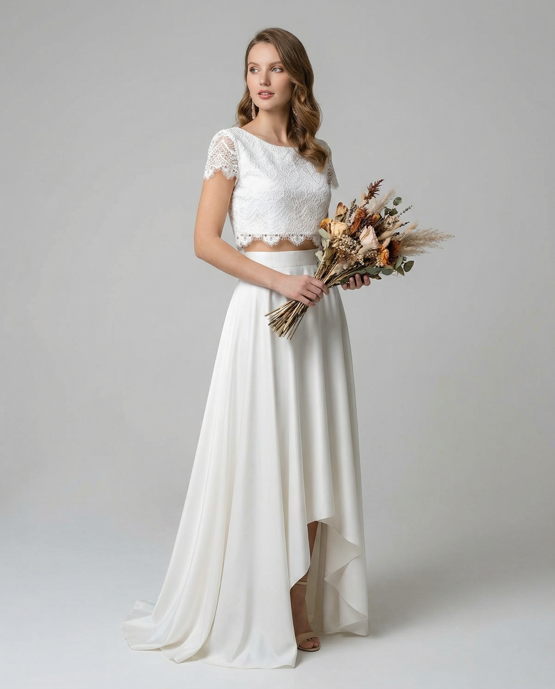 Saskia | High-Low Lace Midi Dress