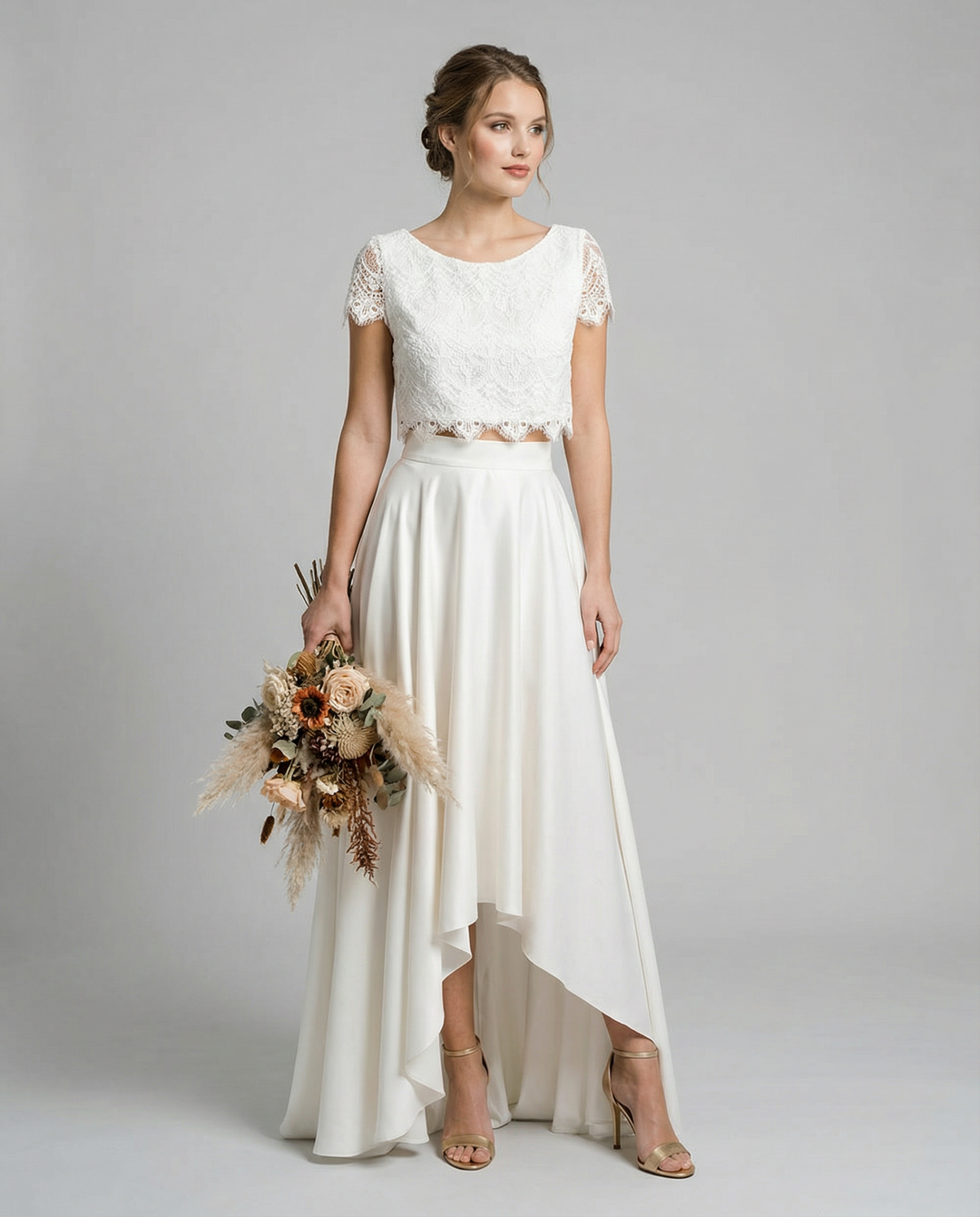 Saskia | High-Low Lace Midi Dress
