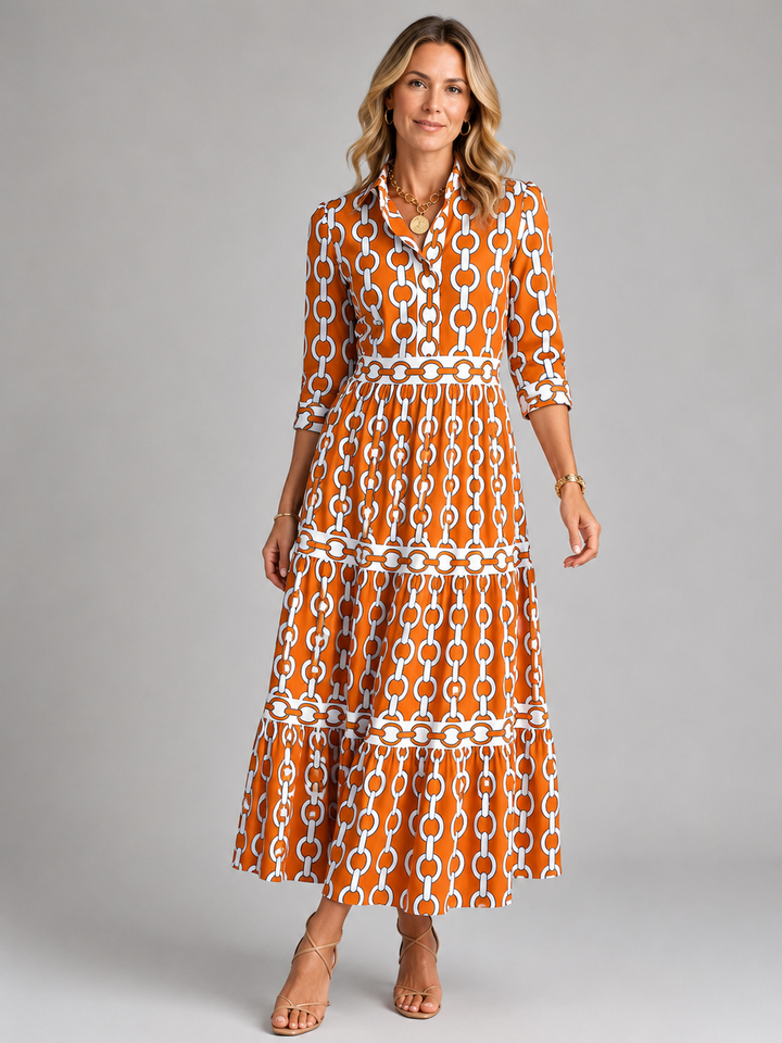 Blair | Chain Print Relaxed Midi Dress