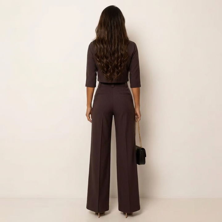 Cora | Cropped Blazer Wide-Leg Pant Set