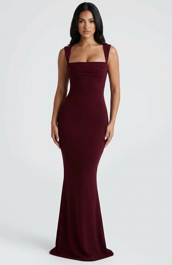 Serena | Bordeaux Maxi Dress