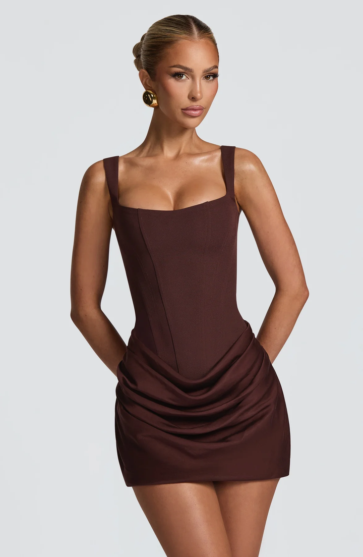Maribel | Mini Dress with Draped Skirt
