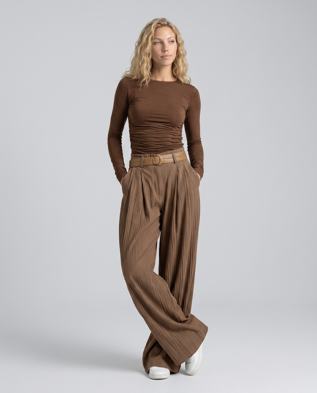 Liz | Wide-Leg Pleated Pants