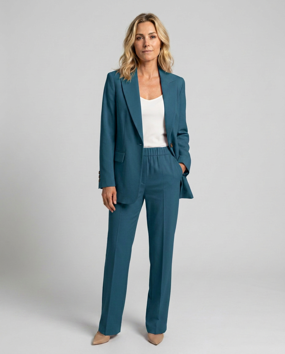 Elise | Blazer Set with Straight-Leg Pants