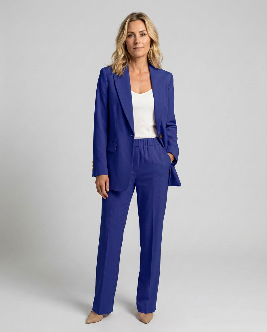 Elise | Blazer Set with Straight-Leg Pants