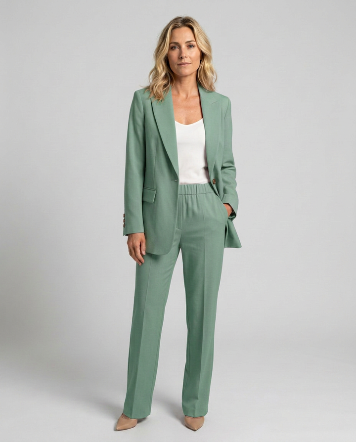 Elise | Blazer Set with Straight-Leg Pants