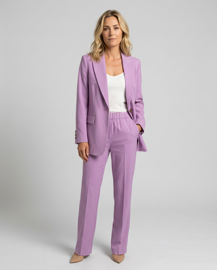 Elise | Blazer Set with Straight-Leg Pants