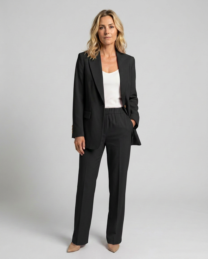Elise | Blazer Set with Straight-Leg Pants