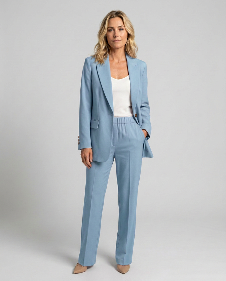 Elise | Blazer Set with Straight-Leg Pants