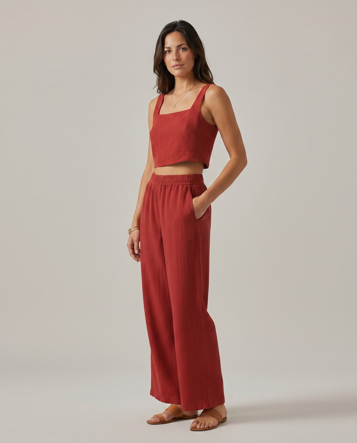 Marilyn | Two-Piece Set with Wide-Leg Pants