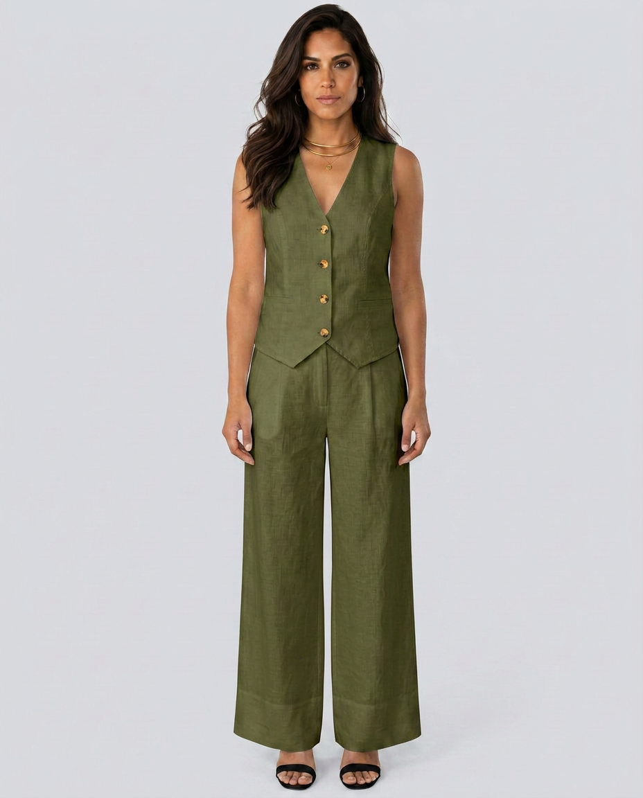 Shirley | Two-Piece Set with Waistcoat and Wide Pants