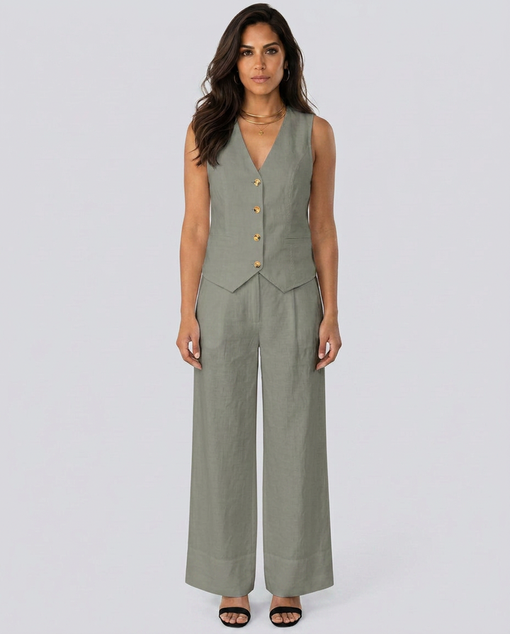 Shirley | Two-Piece Set with Waistcoat and Wide Pants