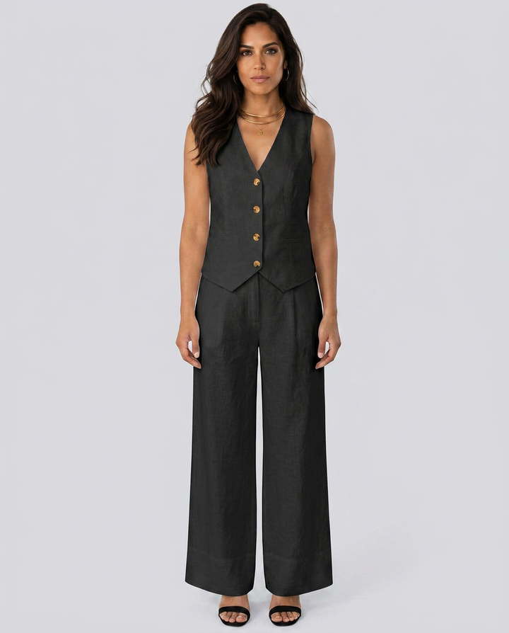 Shirley | Two-Piece Set with Waistcoat and Wide Pants