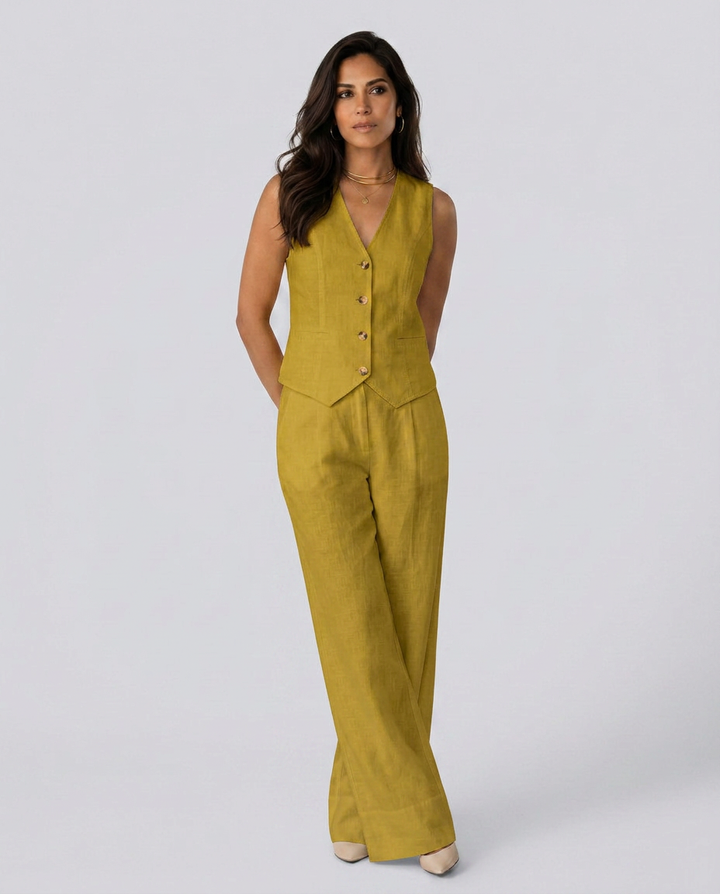 Shirley | Two-Piece Set with Waistcoat and Wide Pants