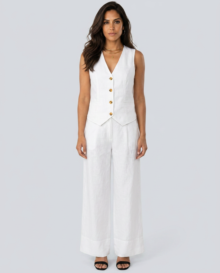 Shirley | Two-Piece Set with Waistcoat and Wide Pants