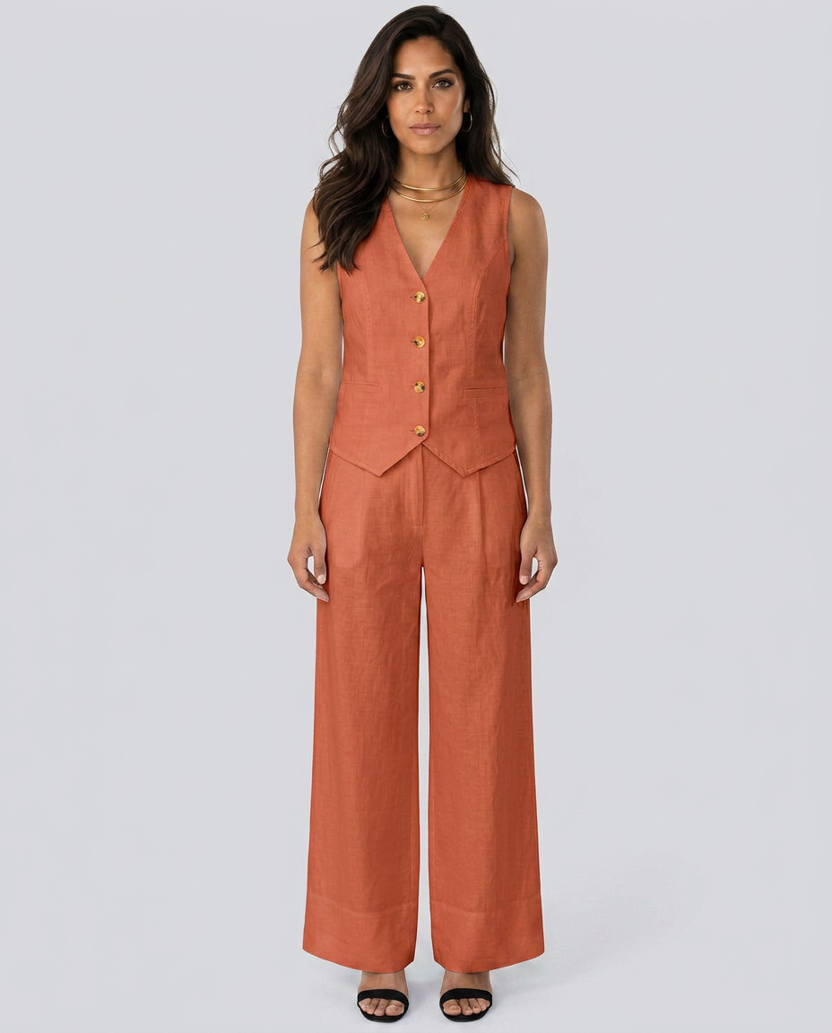 Shirley | Two-Piece Set with Waistcoat and Wide Pants