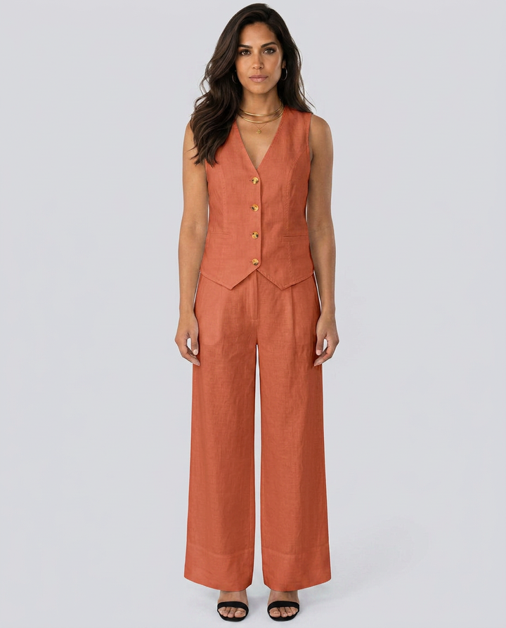 Shirley | Two-Piece Set with Waistcoat and Wide Pants