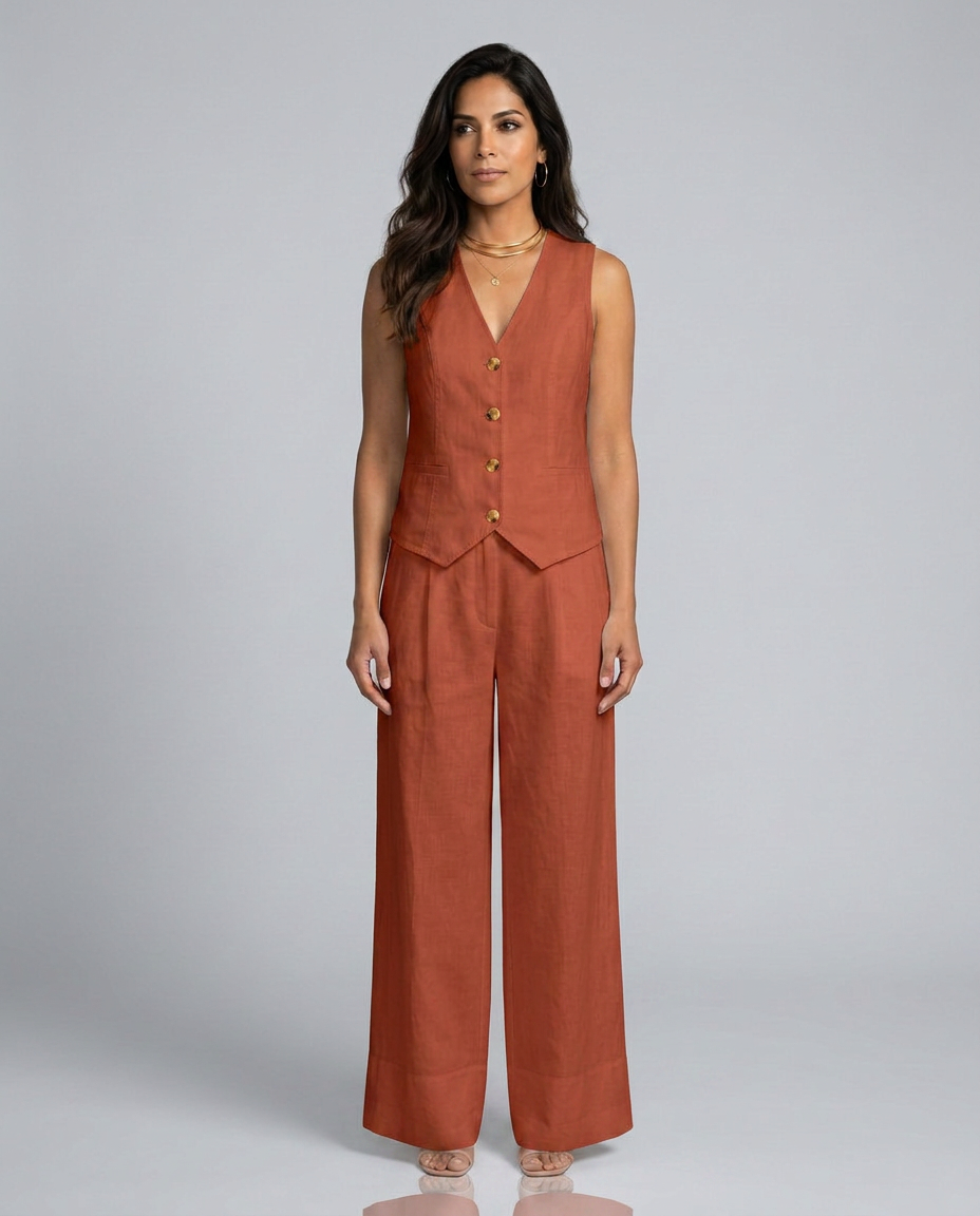 Shirley | Two-Piece Set with Waistcoat and Wide Pants