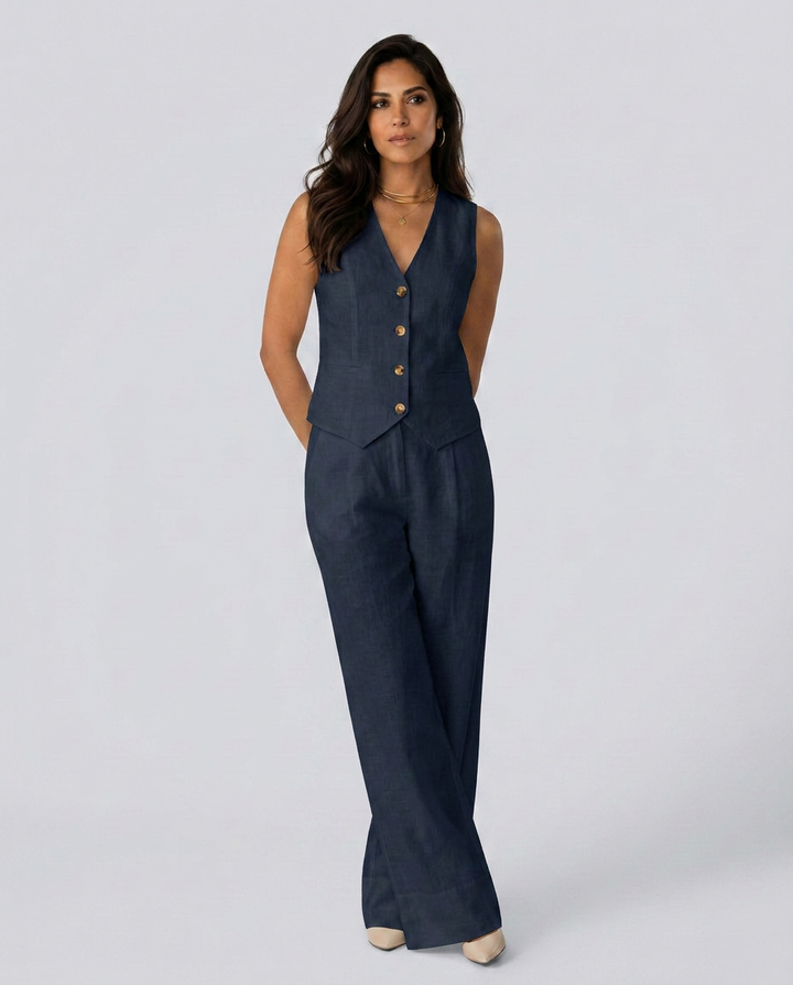 Shirley | Two-Piece Set with Waistcoat and Wide Pants