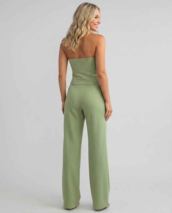 Wendy | Bustier Set with Wide-Leg Pants
