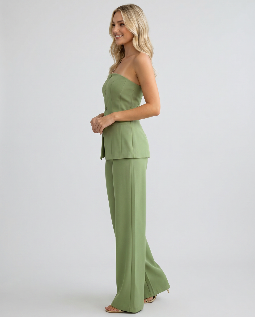 Wendy | Bustier Set with Wide-Leg Pants