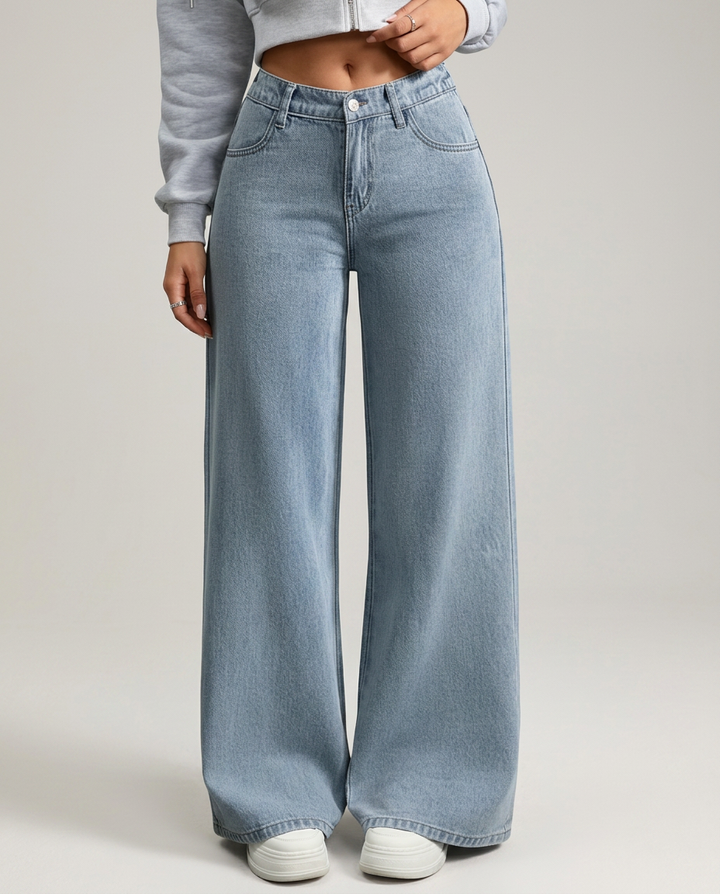 Tia | Wide-Leg Pants with Button Fly