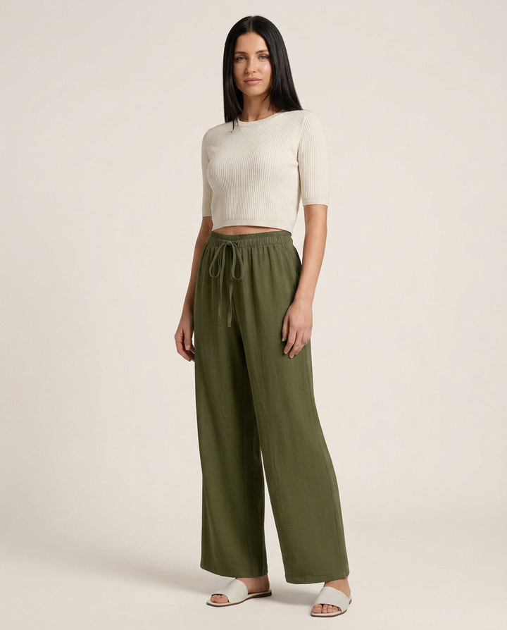 Candice | Wide-Leg Pants with Drawstring Waist