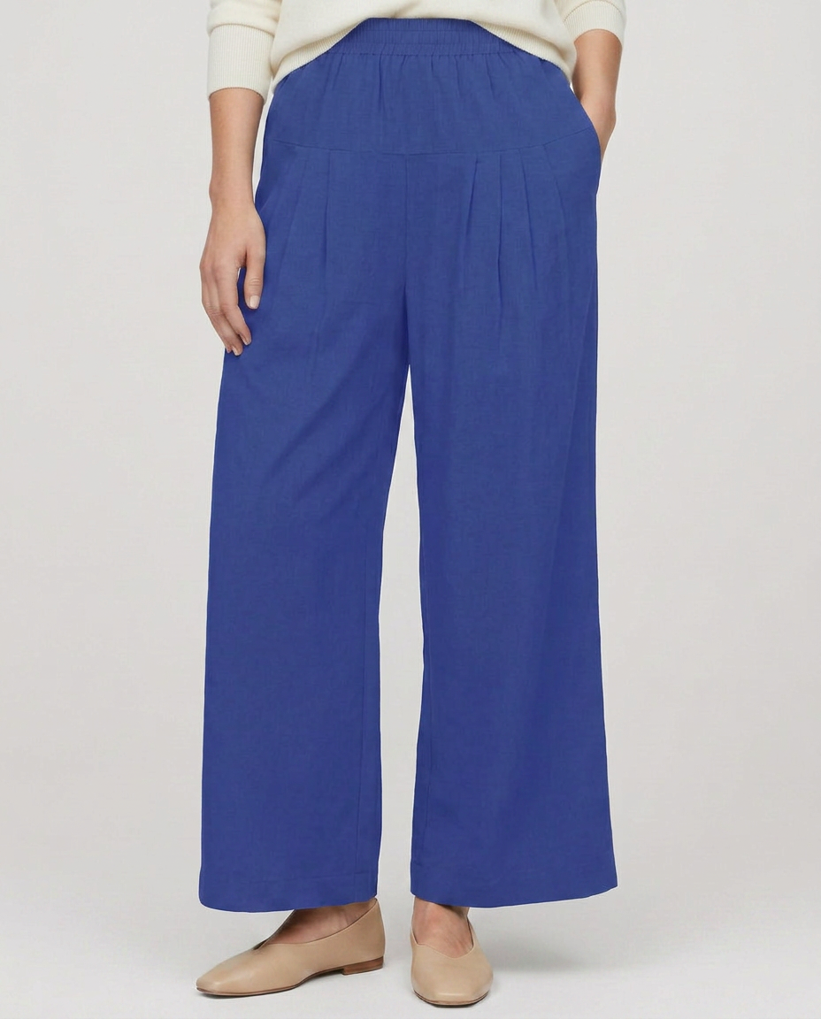 Nona | Wide Leg Pants with Elastic Waistband