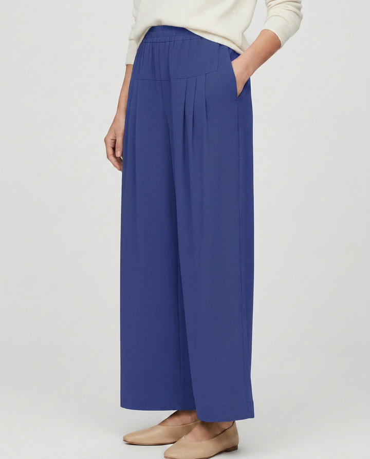Nona | Wide Leg Pants with Elastic Waistband