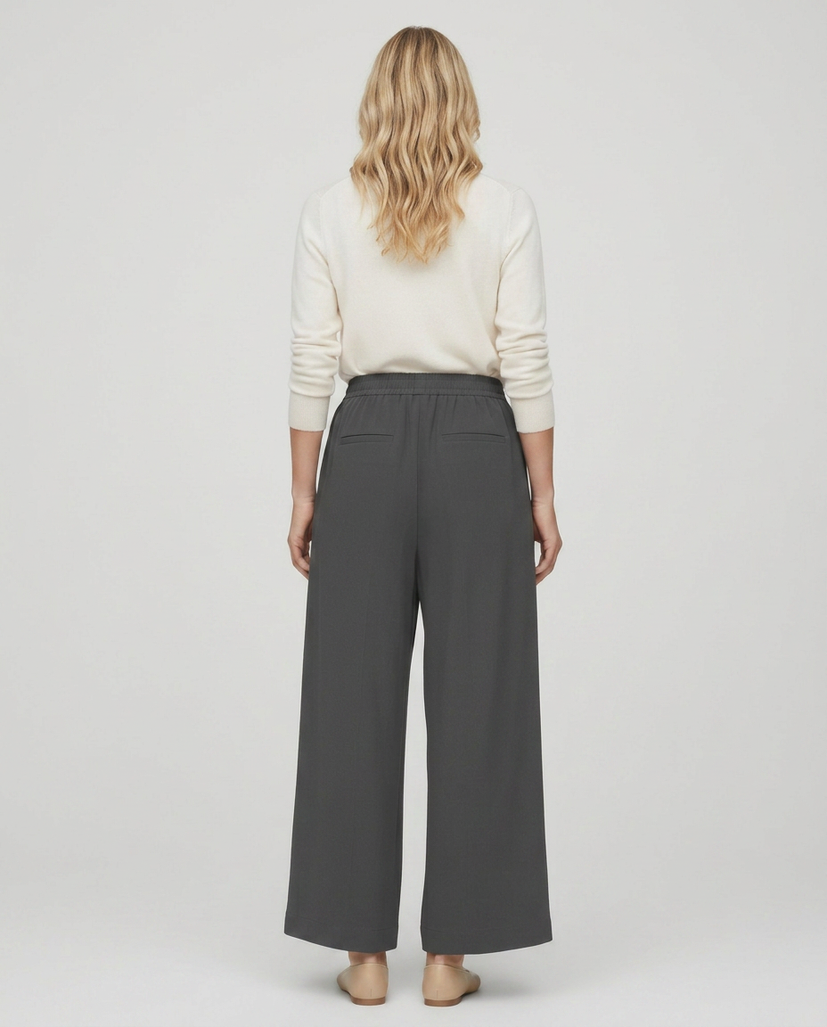 Nona | Wide Leg Pants with Elastic Waistband
