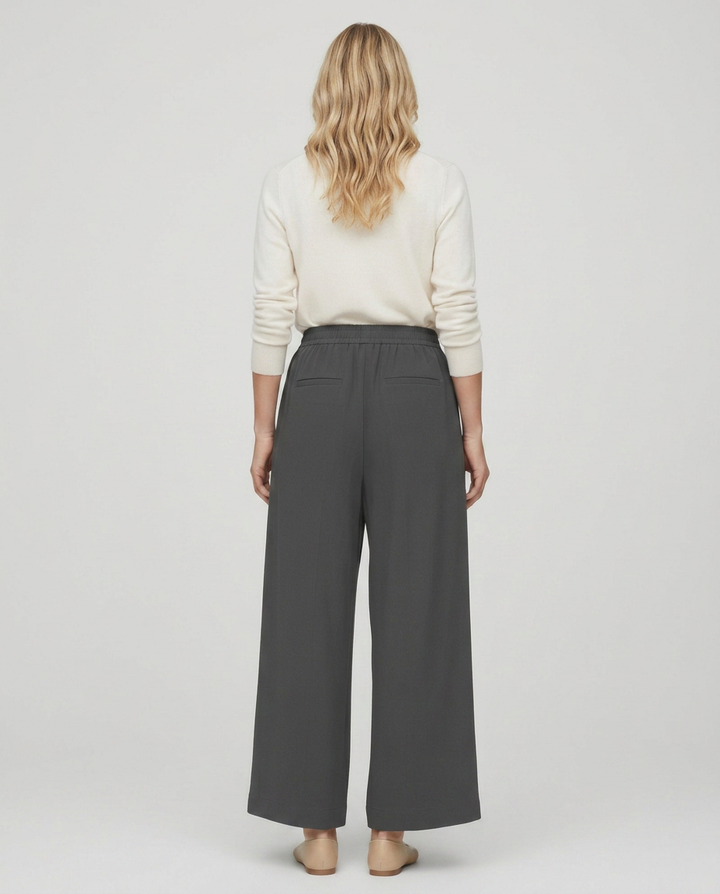 Nona | Wide Leg Pants with Elastic Waistband