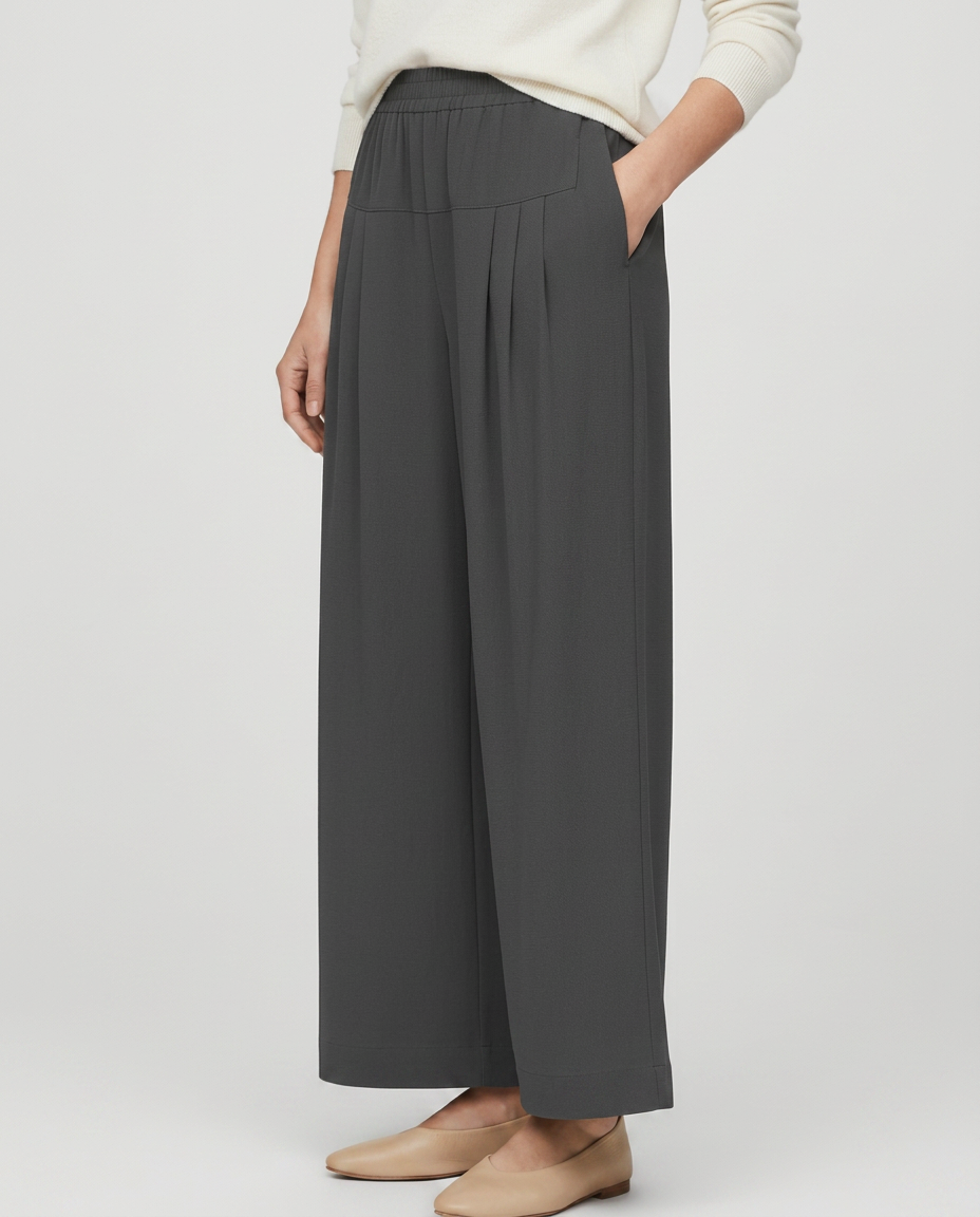 Nona | Wide Leg Pants with Elastic Waistband