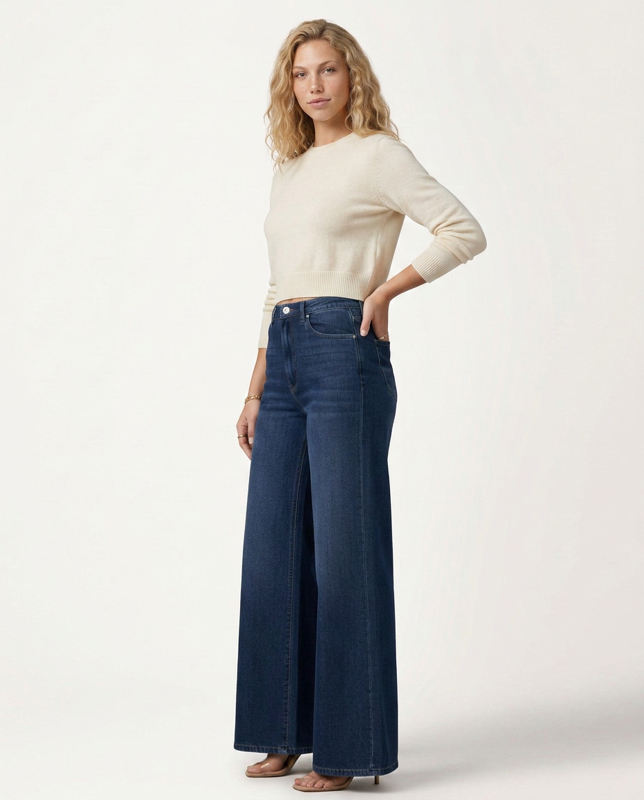 Lee | High Waist Wide Leg Denim Look Pants