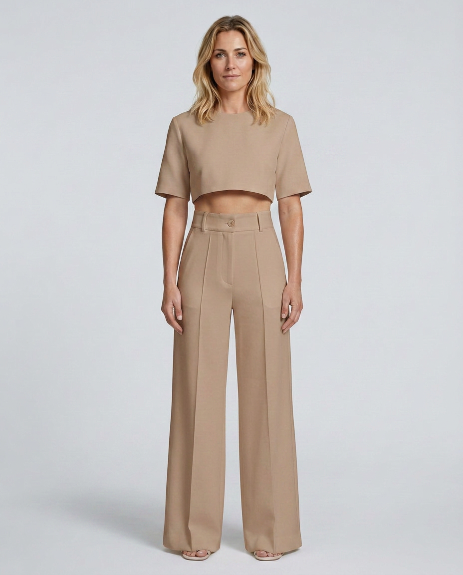 Bella | Two-Piece Set with Crop Top and Wide-Leg Pants