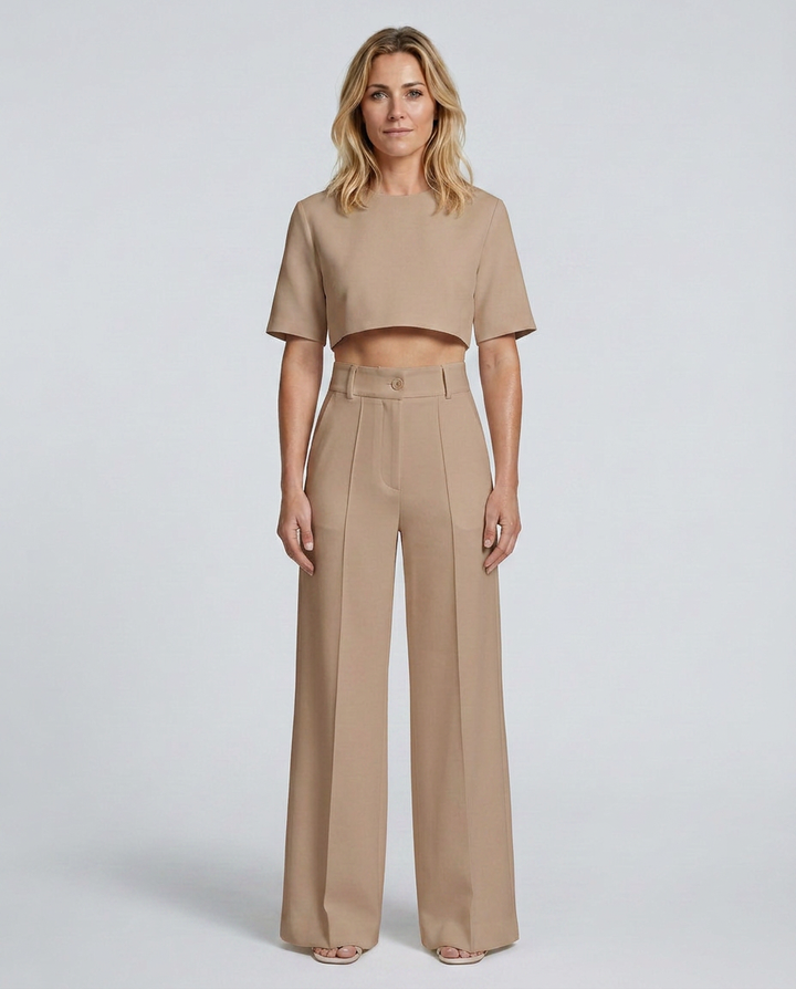 Bella | Two-Piece Set with Crop Top and Wide-Leg Pants