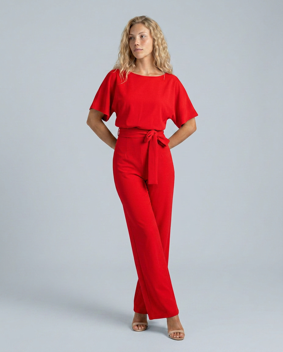 Arline | Jumpsuit with Tie Waist and Wide-Leg Pants
