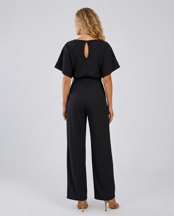 Arline | Jumpsuit with Tie Waist and Wide-Leg Pants