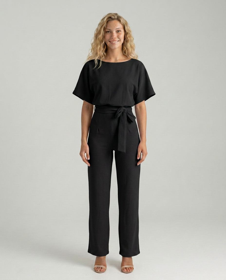 Arline | Jumpsuit with Tie Waist and Wide-Leg Pants