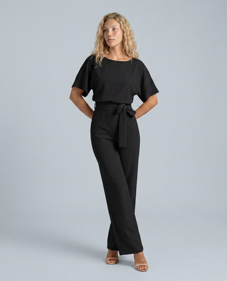 Arline | Jumpsuit with Tie Waist and Wide-Leg Pants