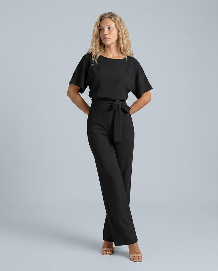Arline | Jumpsuit with Tie Waist and Wide-Leg Pants