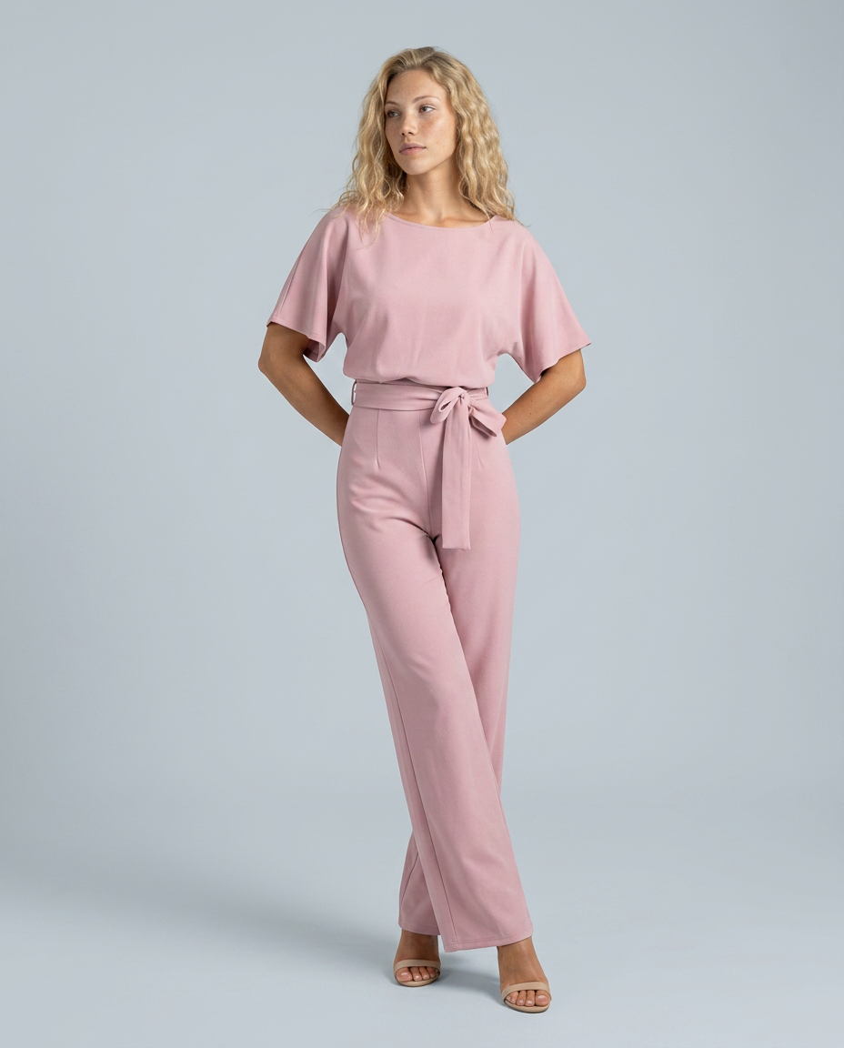 Arline | Jumpsuit with Tie Waist and Wide-Leg Pants
